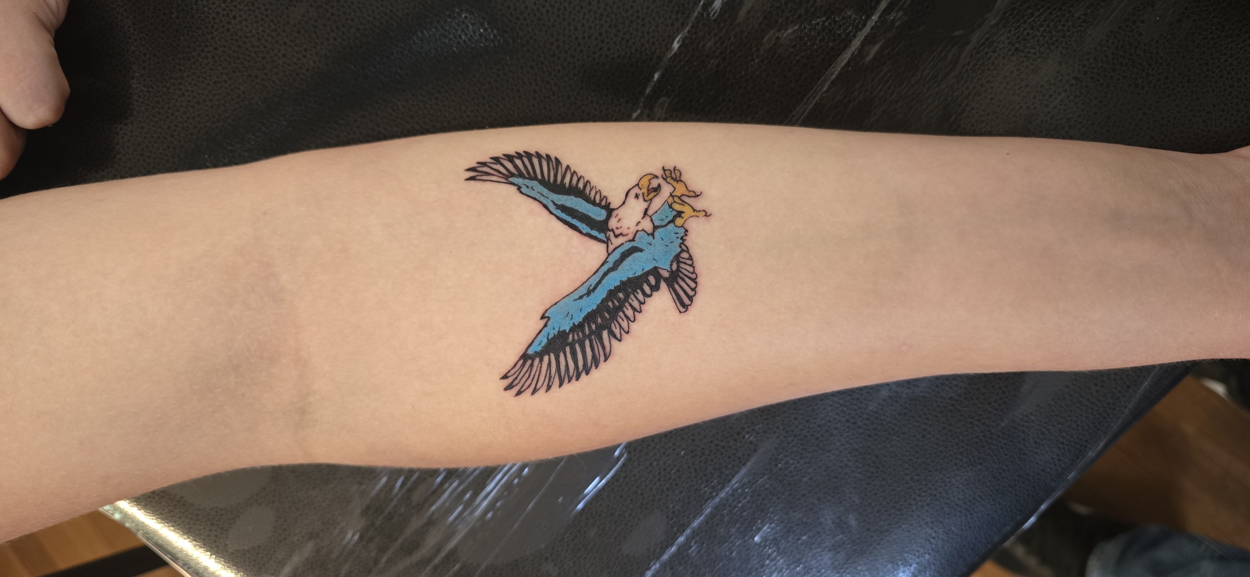 Eagle tattoo on forearm